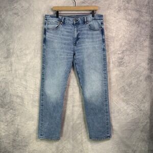 American Eagle Mens Original Straight Easyflex Blue Jeans 36x 29.5 (34x32 tag)